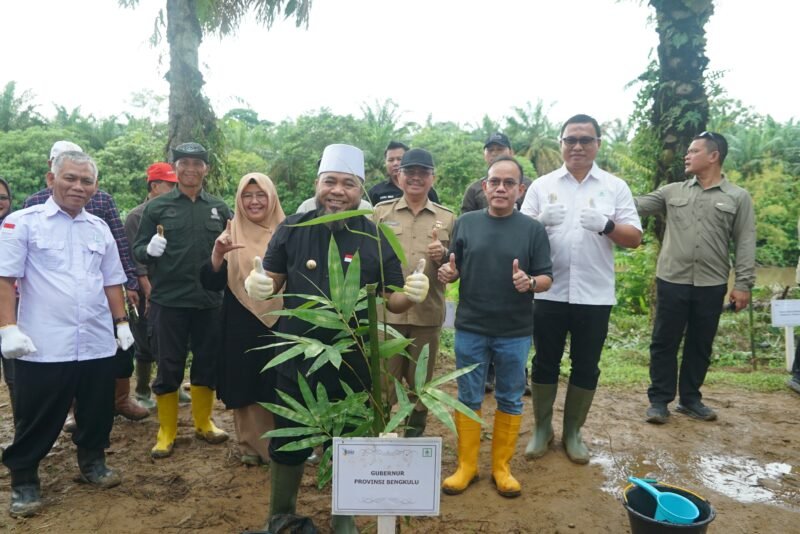 Gubernur Bengkulu Helmi Hasa Usai tamam pohonn Bambu di PT Bio 