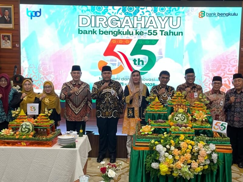 PERAYAAN: Bank Bengkulu merayakan Hut Ke-55 Tahun (Senin-13-04-2026)-- FOTO--IST//MBG.