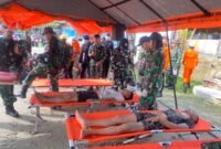 SIMULASI:  TNI, Polri, dan Pemda Bengkulu menggelar latihan kesiapsiagaan bencana untuk menghadapi ancaman gempa, tsunami, dan megathrust. Masyarakat dilibatkan untuk meningkatkan kesiapan dan keselamatan. (SABTU-18-04-2026)--FOTO: HANDI//MBG.
