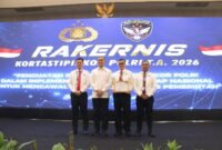 Ditreskrimsus Polda Bengkulu meraih penghargaan peringkat pertama nasional kategori penyelesaian perkara Tipidkor 2025 dari Kortastipidkor Polri dalam Rakernis Polri 2026 di Jakarta.