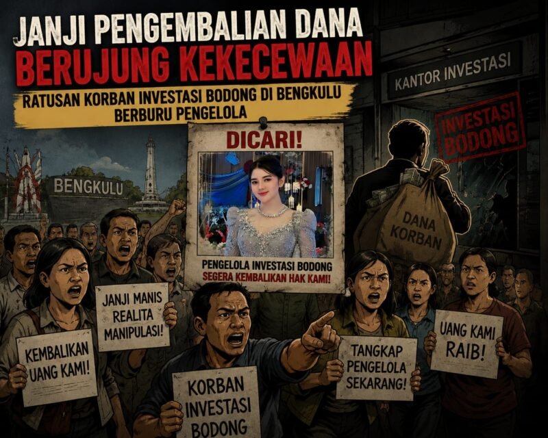 Dugaan investasi bodong dan arisan Dapin di Bengkulu menimbulkan kerugian lebih dari Rp20 miliar dengan korban dari berbagai kalangan, mulai ibu rumah tangga hingga pengusaha.