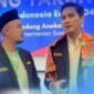 Ketua Karang Taruna Provinsi Bengkulu, Puja Kesuma (berkopiah).berbincang dan bersalaman dengan Ketum Pengurus Nasional Karang Taruna (PNKT),  Budi Satrio Djiwandono