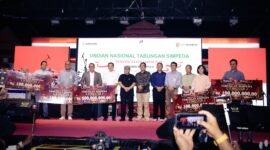 UNDIAN: Asosiasi Bank Pembangunan Daerah (Asbanda) bersama Bank Bengkulu menggelar malam puncak Penarikan Undian Nasional Tabungan Simpeda Tahun XXXVII-2026, di Halaman Kantor Gubernur Bengkulu, Jumat (21/8/2026).